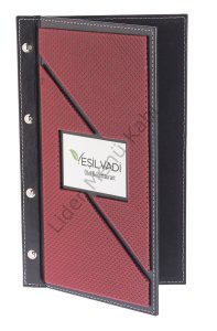 Kod: 188 Vidalı Kesik Model Metal Plakalı Menü Kabı (Görsel Ebat: 19x32 cm)