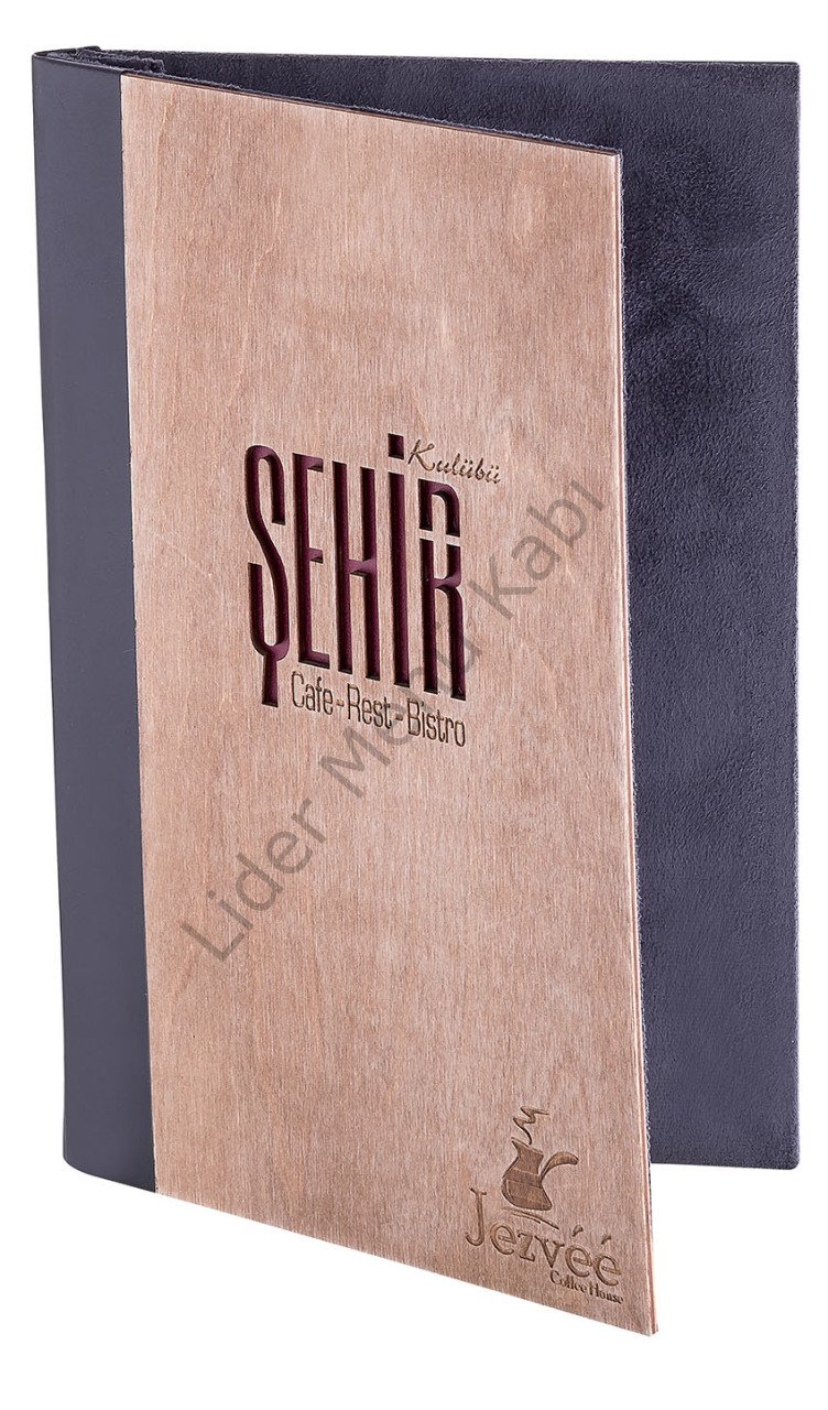 Kod: 524 Ahşap Menü Kabı Lazer Kesim Baskılı