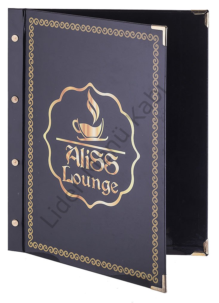 Kod: 11045 Vidalı Menü Kabı Ofset Baskılı Metal Kenarlı