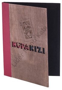 Kod: 0588 Ahşap Menü Kabı Lazer Kesim Çift Renk