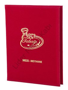 Kod: 0282 Düz Model İz Yapmaz Süet Varak Baskılı Menü Kabı (Ebat: 23x32 cm)